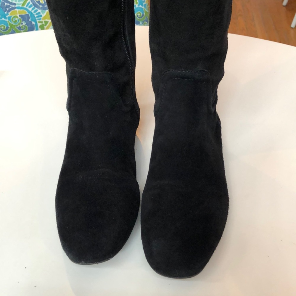 Tory Burch Black Suede Tall Zip Boots - Picture 5 of 5